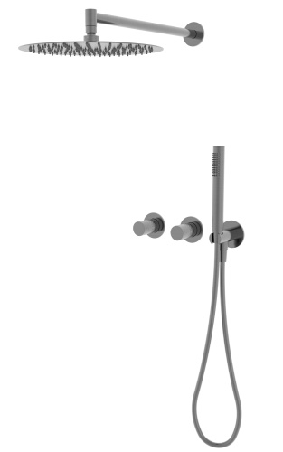 Душевой комплект Vincea Aura VSFW-6AU1GM встраиваемый, 2 режима, вороненая сталь