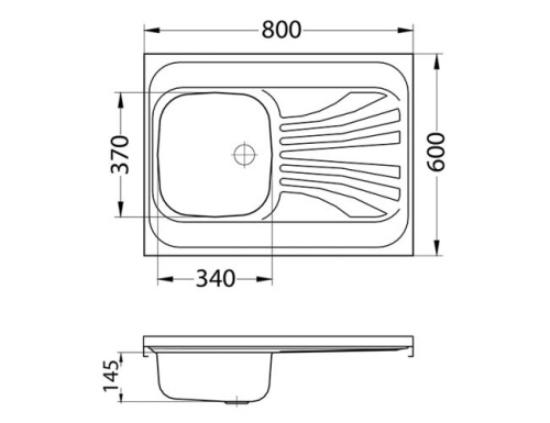 Мойка для кухни Alveus CLASSIC 30L NAT-60 800x600 левая 1009076