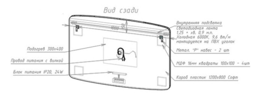 Зеркало Caprigo Софт 120 2063HW