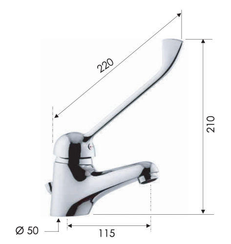 Смеситель медицинский для раковины Remer K14