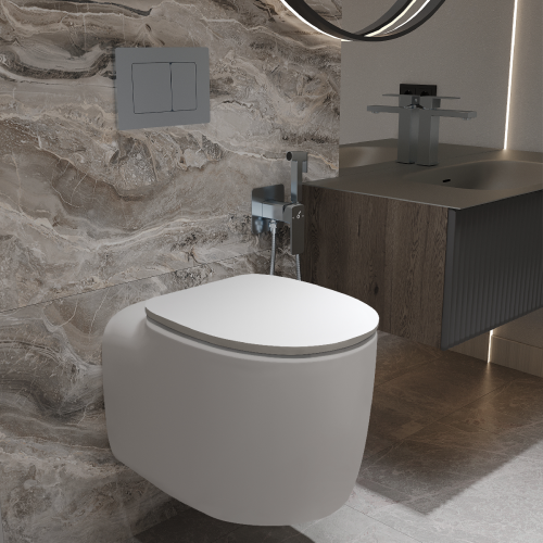 Комплект Oliveeka инсталляция OL-MQ-003 с унитазом OL-G27 и кнопкой OL-E12-CR