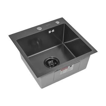 Мойка кухонная Arfeka Eco AR 450*450 black PVD NANO decor millet grains (настольная)