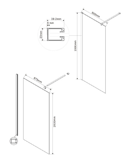 Душевая стенка Vincea Walk-In VSW-1H900GSB