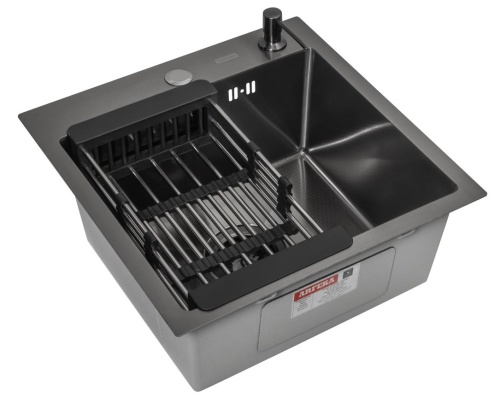 Комплект Arfeka Eco AR мойка 450*450 (настольная), коландер, дозатор black decor