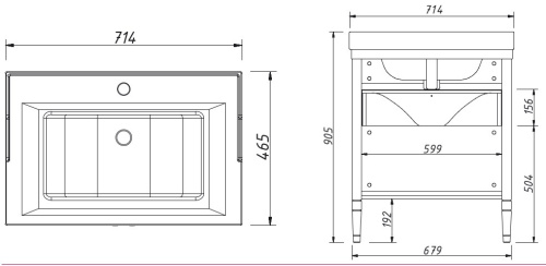 Тумба напольная Caprigo Albion 70 10317-B074