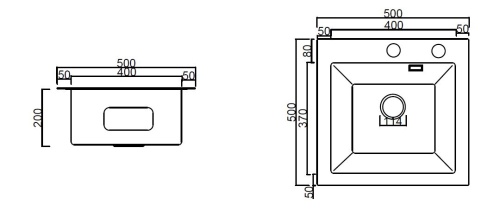 Мойка кухонная Arfeka Eco AR 500*500 GS black glass + satin