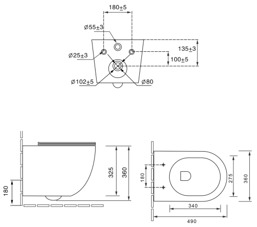 Унитаз подвесной Vincea Globo VT1-14STMG
