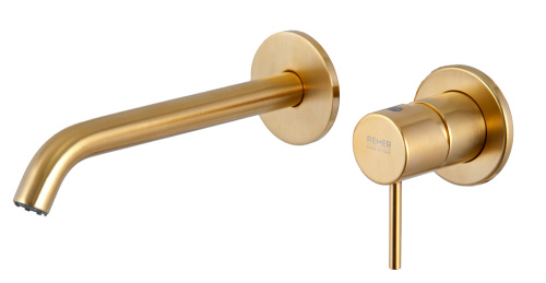 Смеситель для раковины Remer X Style X15PBG, золото брашированное