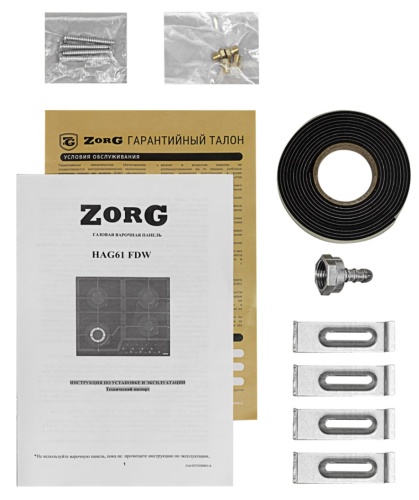 Газовая варочная панель ZORG HAG61 FDW black