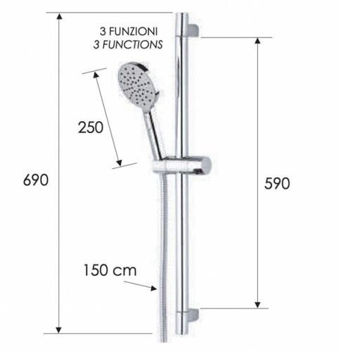Душевой гарнитур Remer 315R318MP