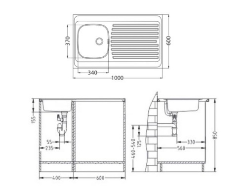 Мойка для кухни Alveus CLASSIC 70 NAT 1000x600 1108745