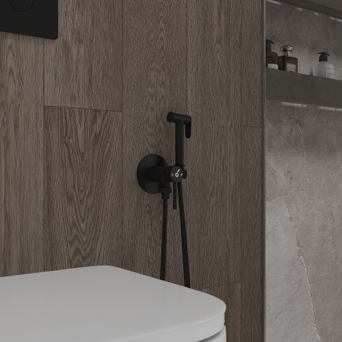 Гигиенический душ со смесителем Oliveeka OL-829902+88239017-MB, черный матовый