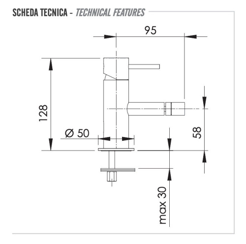 Смеситель для биде Remer X Style X22BG, золото брашированное