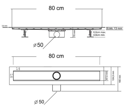 Трап для душа Vincea SAY OPTIMA BLOK 601.80.B.M.S.BLOK