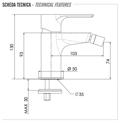 Смеситель для биде Remer Energy EY22