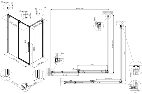 Душевой уголок Vincea Ultima VSR-7UL1010CL