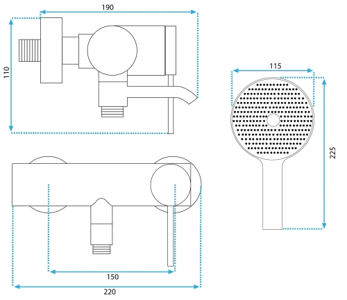 Смеситель для ванны Rea Clif nikiel matt B6874