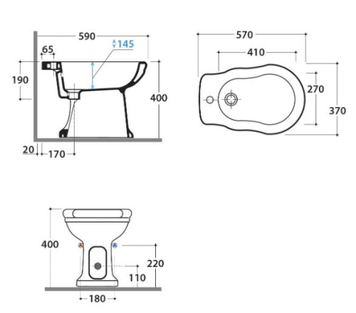 Биде напольное Globo Paestum PA009BI