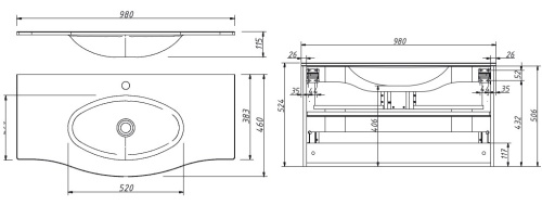 Тумба подвесная Caprigo Nokturn 100 1315-SF026
