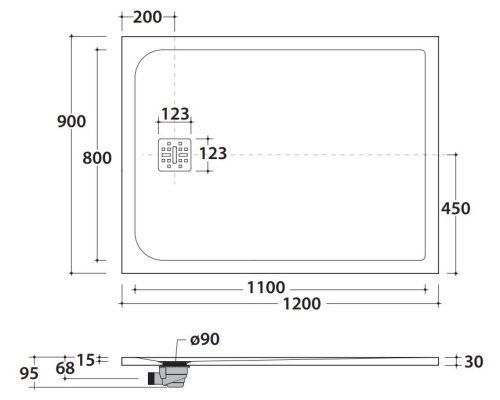 Душевой поддон Globo DOCCIAPIETRA DP12090501