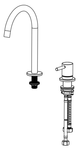Смеситель для раковины Nemo Round NM-2318BN brush nickel