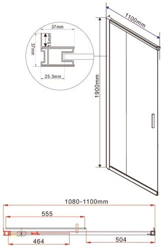 Душевой уголок Vincea Garda VSS-1G8011CGB