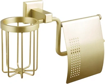 Бумагодержатель с держателем освежителя воздуха Vivi Felice FL1007-D ORO OPACO