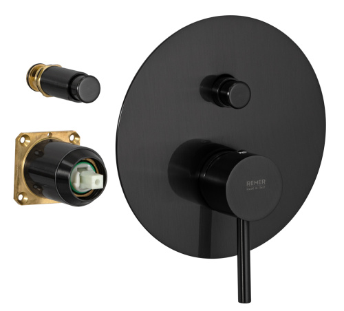 Смеситель для душа Remer X Style X09KBCFP, чёрный брашированный хром