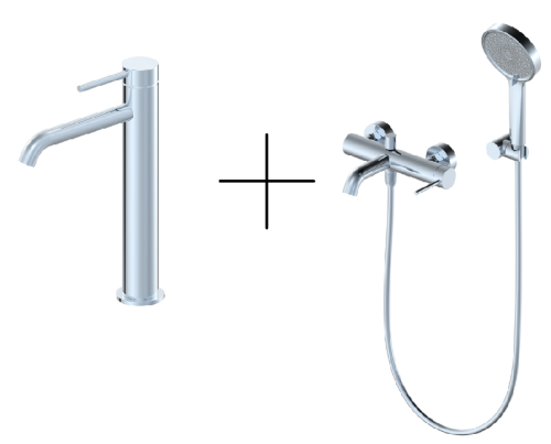 Душевая система для ванны со смесителем Oliveeka OL-639017+88239017-CR