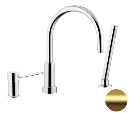 Смеситель для ванны Remer Minimal N072BG, золото брашированное