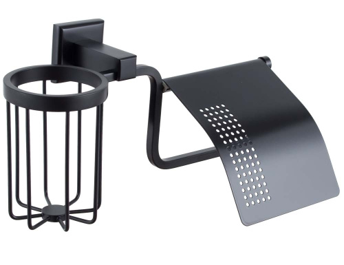 Бумагодержатель с держателем освежителя воздуха Vivi Felice Notte FL1007-D N Black matt