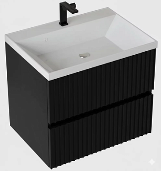 Тумба подвесная Vela Волна 70П под Classica (черный мат) черный гола TU8857