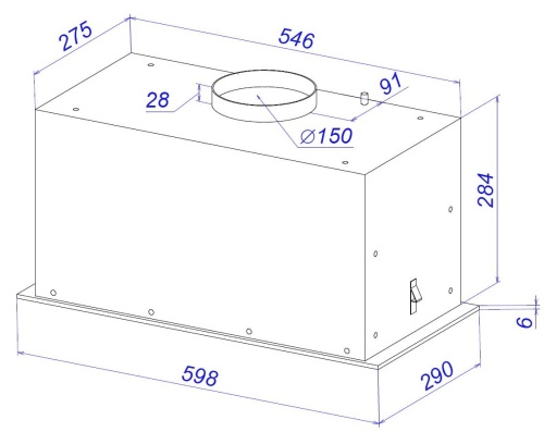 Вытяжка кухонная Zorg STAR 1080 60 S-GC белая