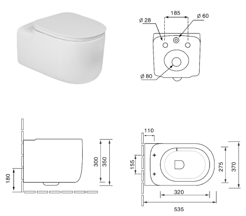 Комплект Oliveeka инсталляция OL-MQ-003 с унитазом OL-G27 и кнопкой OL-E12-BG
