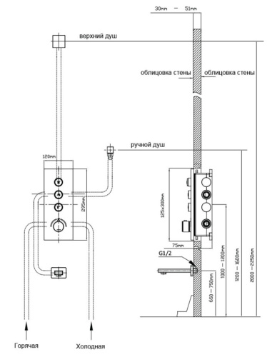 Душевая система Vincea VSFW-433TI4RGM