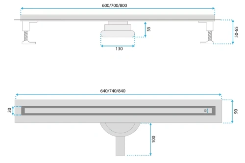 Душевой трап Rea Neox Slim pro gold 600 G2717