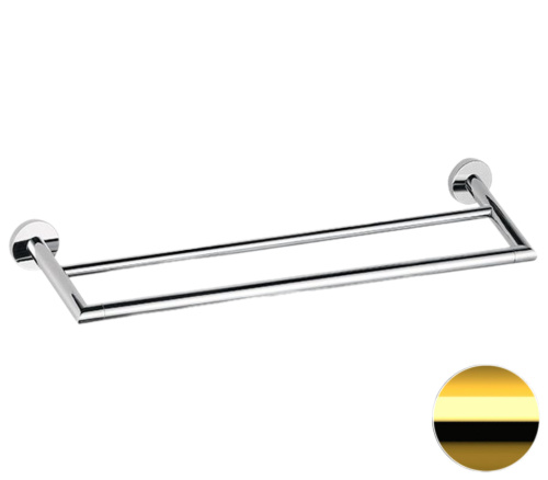 Полотенцедержатель двойной 60 см Remer Guest GS33DO, золото глянцевое