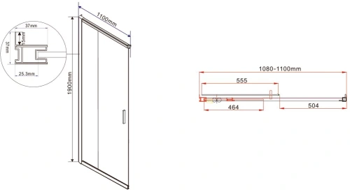 Душевой уголок Vincea Garda VSS-1G9011CLB