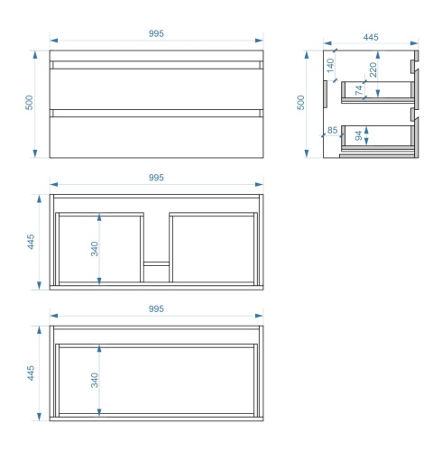 Тумба подвесная Vela Каскад Премиум 100П под Classica (дуб галифакс олово) TU611010