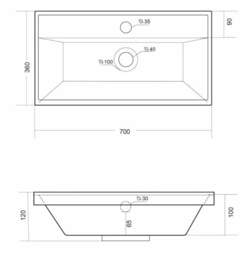 Умывальник Madera Classica Slim 70