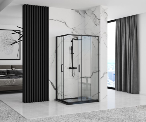 Душевой уголок Rea Punto Black 80x100 K4806
