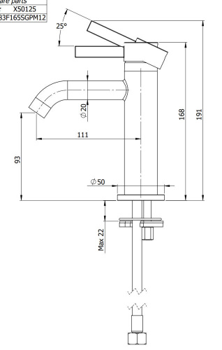 Смеситель для раковины Remer Metrica MC12
