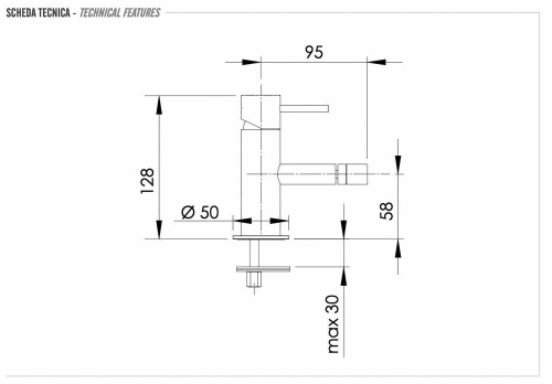 Смеситель для биде Remer X Style INOX SSX20B, нержавеющая сталь