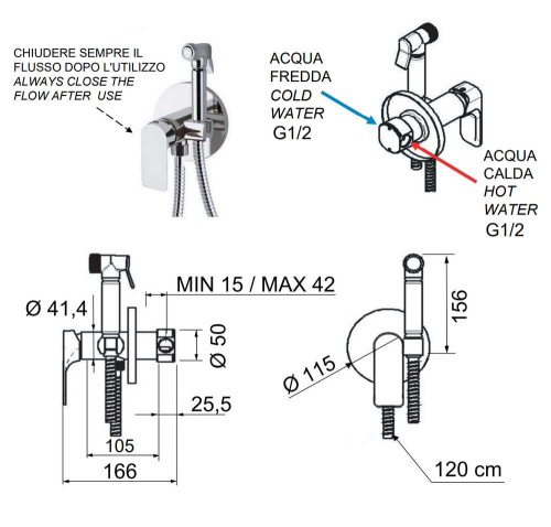 Гигиенический душ Remer Infinity I65VO, бронза