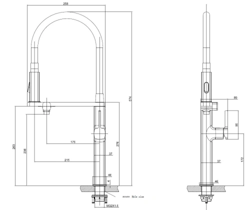 Смеситель для кухни Vincea VKF-119GM