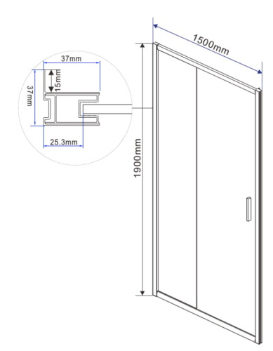 Душевая дверь Vincea Garda VDS-1G150CH