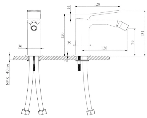 Смеситель для биде Nemo Prima NM-1316-BGM brush gun metal