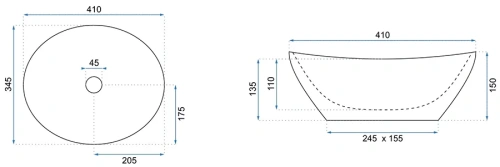 Умывальник Rea Sofia in Black Gold U4527
