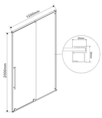 Душевая дверь Vincea Arno VPS-1A120CLB