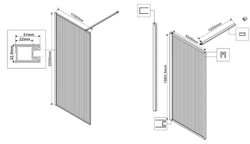 Душевая стенка Vincea Walk-In HP Art VSW-1HP110FLGM